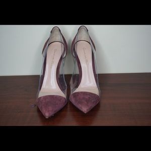 Gianvito Rossi Suede & Plexi Pumps
